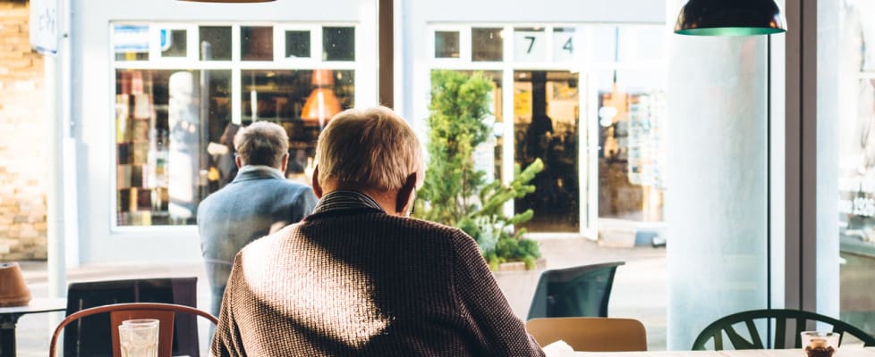 Customer at coffee shop